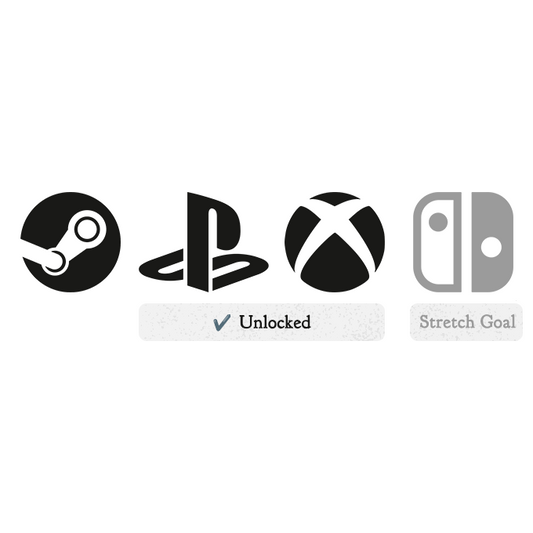 Console Availability stretch goal graphic for use with Kickstarter Campaign Pages
