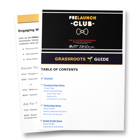 Kickstarter Grassroots Post Templates