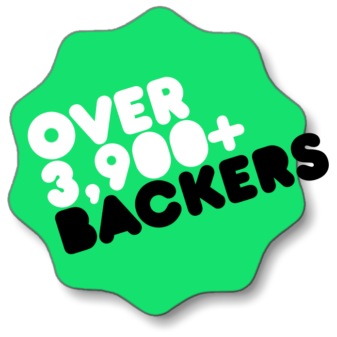 An example Kickstarter Badge for a live campaign featuring the amount of Kickstarter backers