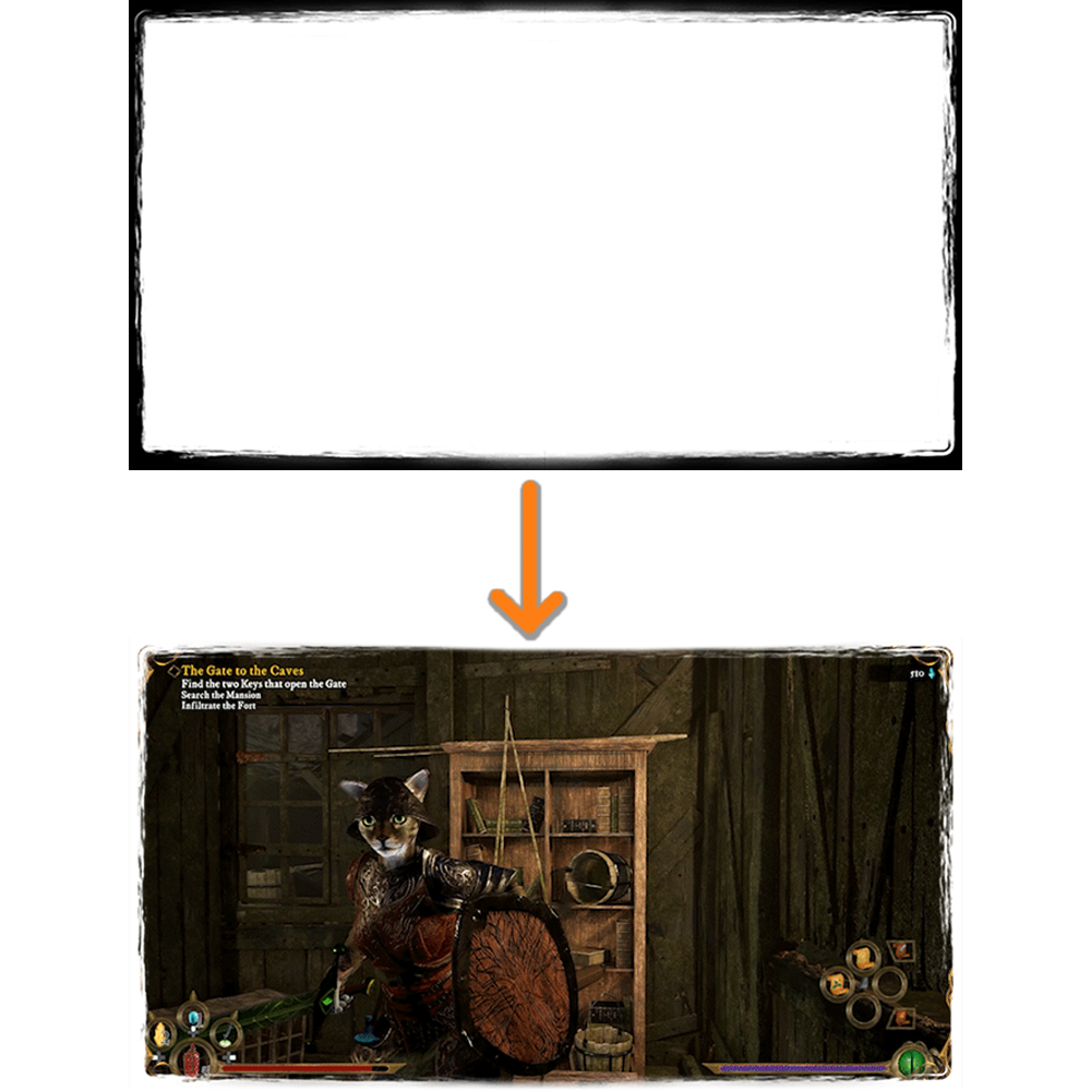 'Border Frame' cut-out clipping masks
