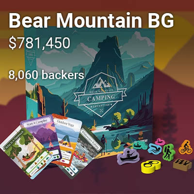 Bear Mountain Camping by SweaterBear Games results on Kickstarter