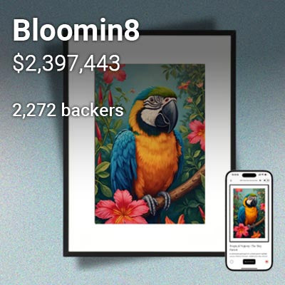 "Bloomin8" Kickstarter fundraising results using Prelaunch Club's guides.