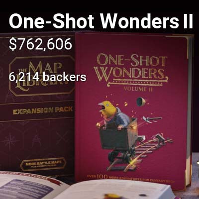 "One Shot Wonders 2" Kickstarter fundraising results after working with Matt Olick from Prelaunch Club.