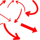 Various red curved Arrow clip-art icon for Kickstarter projects